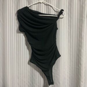 Zara Dark Green Mesh Bodysuit